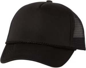 Foam Mesh-Back Trucker Cap - VC700 - Adjustable - Black/ Black