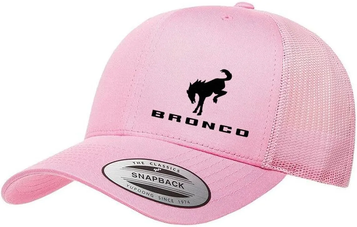 Ford Bronco Logo New Side Panel Fully Embroidered Yupoong 6606 Snapback Trucker Fitted Cap