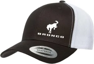 Ford Bronco Logo New Side Panel Fully Embroidered Yupoong 6606 Snapback Trucker Fitted Cap