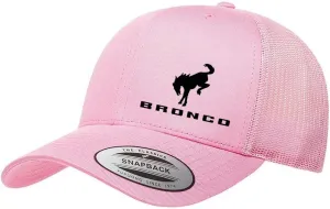 Ford Bronco Logo New Side Panel Fully Embroidered Yupoong 6606 Snapback Trucker Fitted Cap