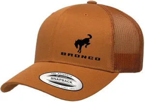 Ford Bronco Logo New Side Panel Fully Embroidered Yupoong 6606 Snapback Trucker Fitted Cap