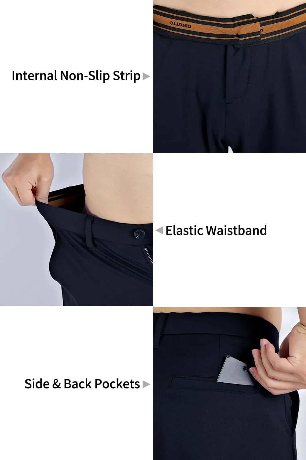 GINGTTO Slacks for Men Slim Fit Stretch Dress Pants Men Athletic Fit Chinos Pants Tapered