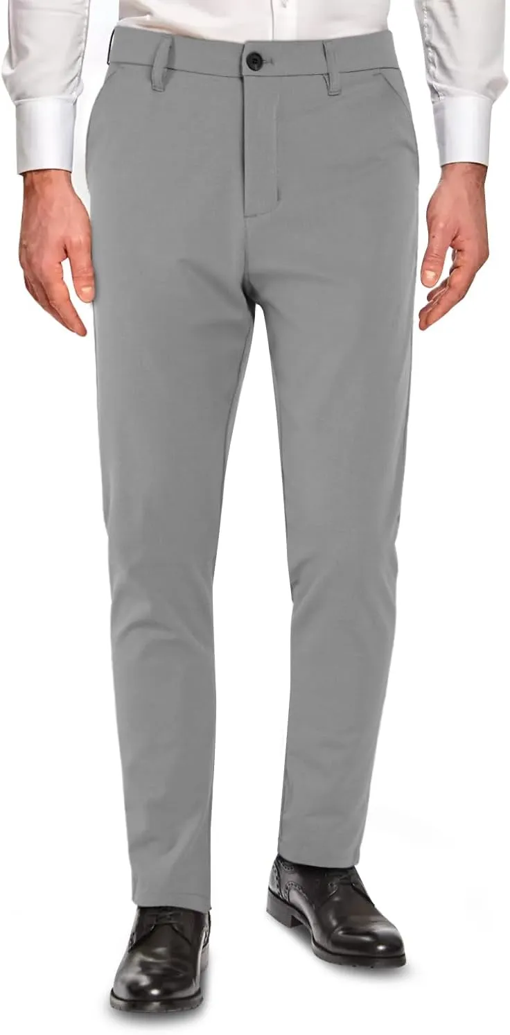 GINGTTO Slacks for Men Slim Fit Stretch Dress Pants Men Athletic Fit Chinos Pants Tapered