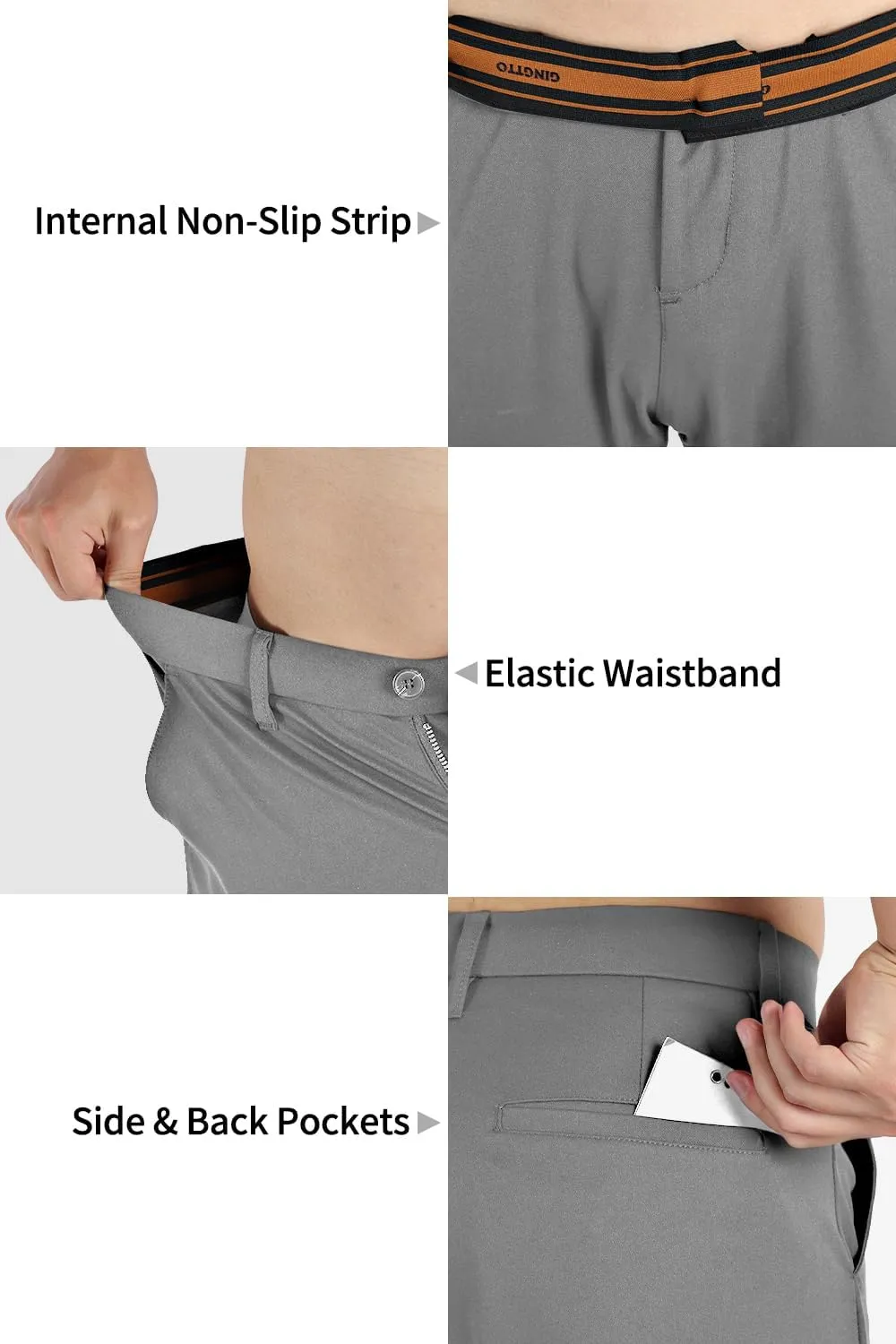 GINGTTO Slacks for Men Slim Fit Stretch Dress Pants Men Athletic Fit Chinos Pants Tapered