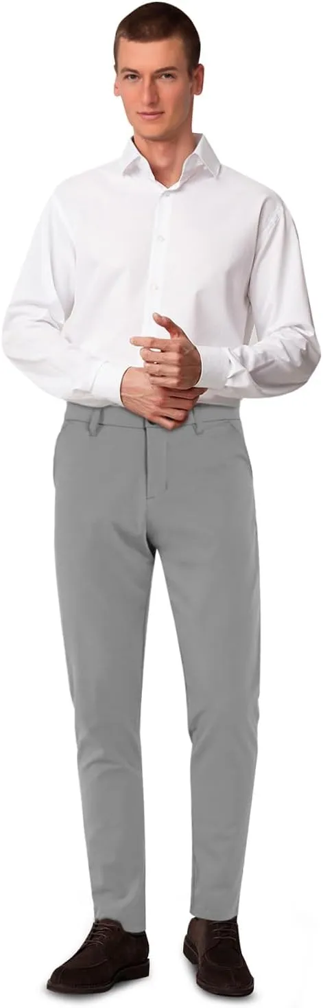 GINGTTO Slacks for Men Slim Fit Stretch Dress Pants Men Athletic Fit Chinos Pants Tapered