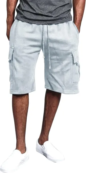HAVUITYY Men's Cargo Shorts Casual Elastic Waist Drawstring Lightweight Summer Beach Pants Hiking Flat Front Shorts
