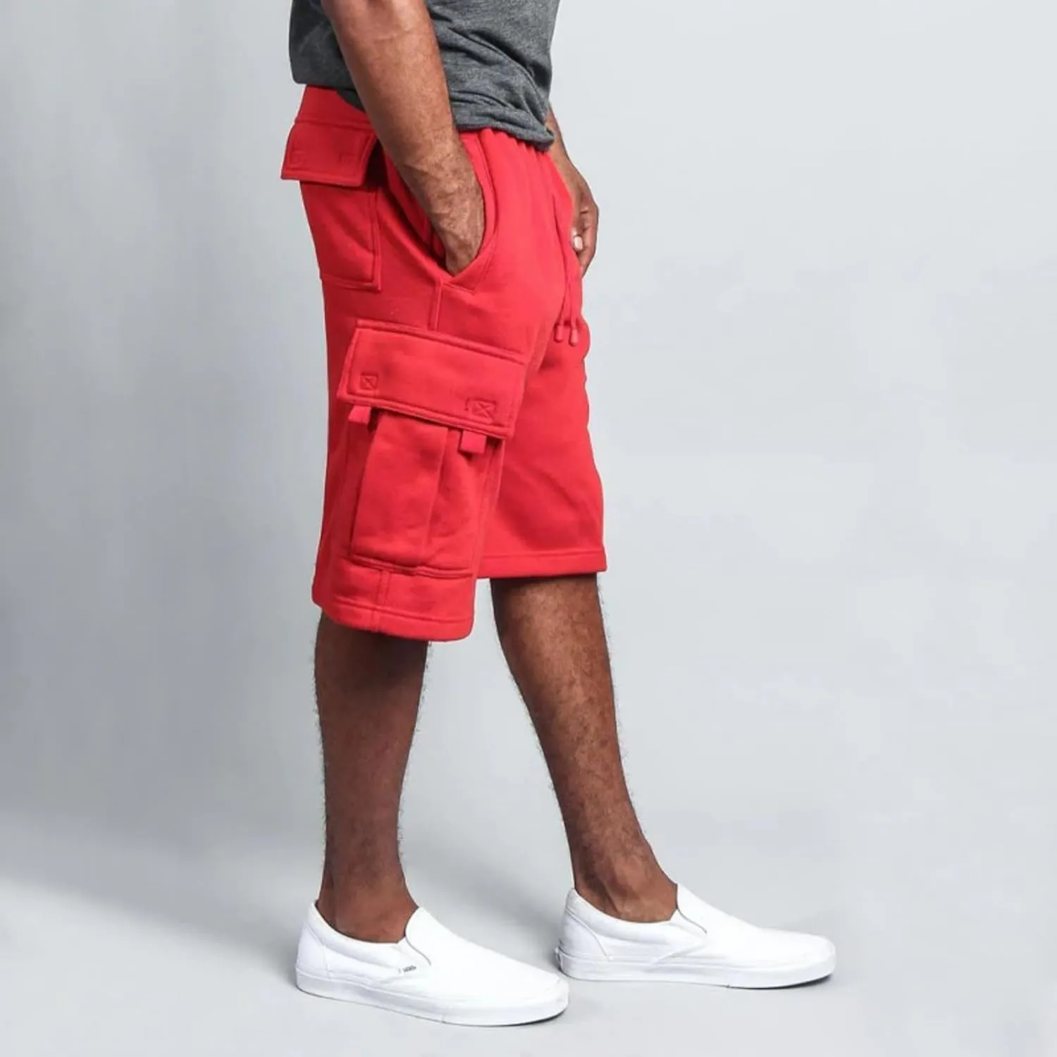 HAVUITYY Men's Cargo Shorts Casual Elastic Waist Drawstring Lightweight Summer Beach Pants Hiking Flat Front Shorts