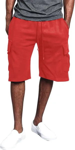 HAVUITYY Men's Cargo Shorts Casual Elastic Waist Drawstring Lightweight Summer Beach Pants Hiking Flat Front Shorts