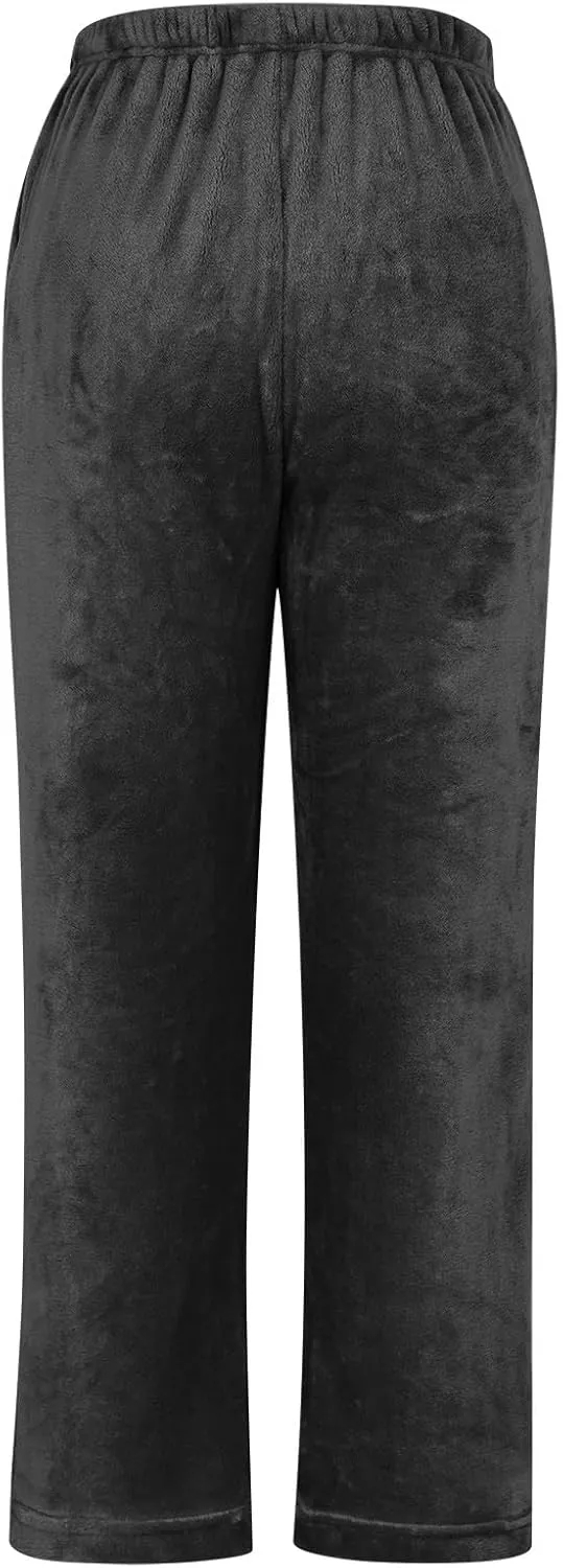 HGps8w Women's Flannel Pajama Pants Winter Cozy Lounge Long Pants Comfy Warm Soft Fuzzy Fleece Pajama Bottoms Sleepwear