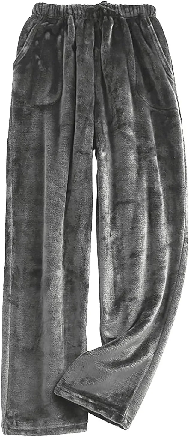 HGps8w Women's Flannel Pajama Pants Winter Cozy Lounge Long Pants Comfy Warm Soft Fuzzy Fleece Pajama Bottoms Sleepwear