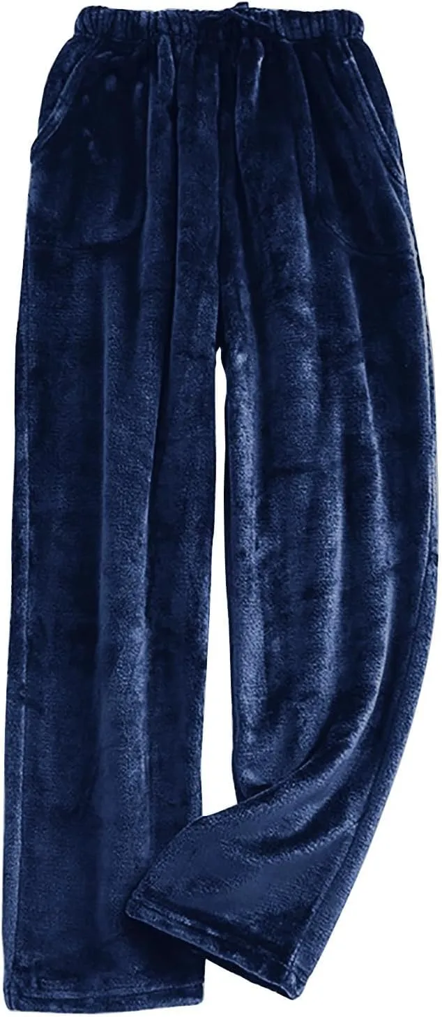 HGps8w Women's Flannel Pajama Pants Winter Cozy Lounge Long Pants Comfy Warm Soft Fuzzy Fleece Pajama Bottoms Sleepwear