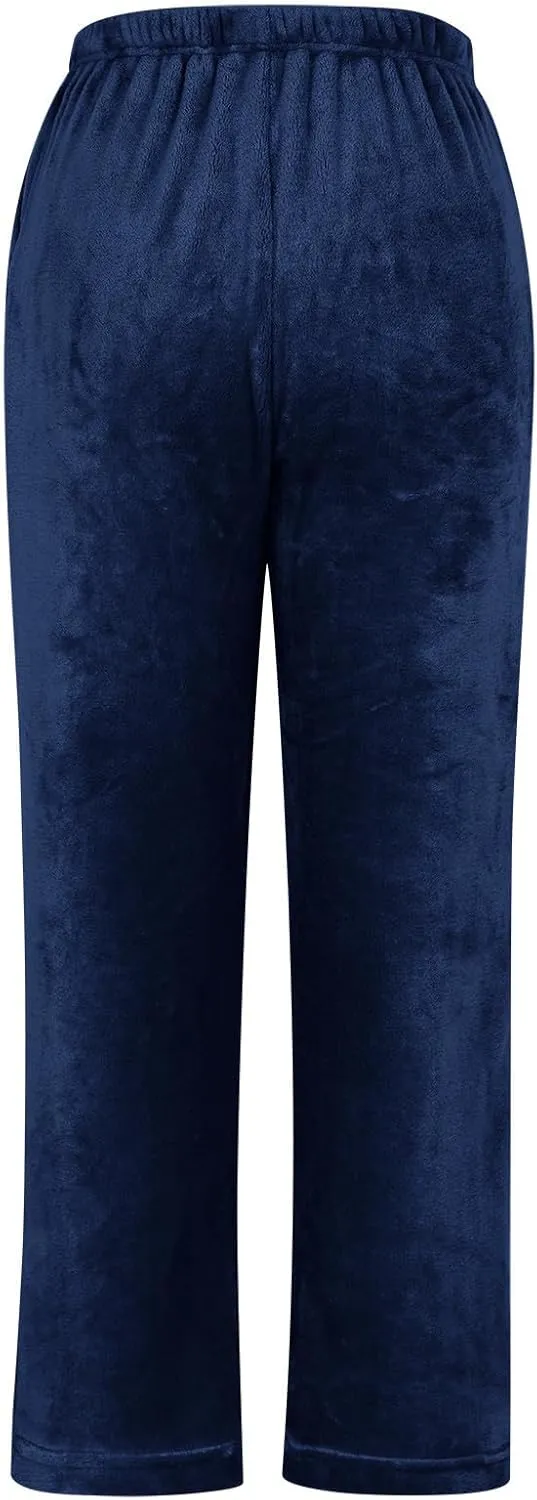 HGps8w Women's Flannel Pajama Pants Winter Cozy Lounge Long Pants Comfy Warm Soft Fuzzy Fleece Pajama Bottoms Sleepwear