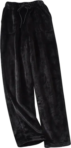 HGps8w Women's Plush Pajama Pants, Soft Fluffy Fleece Warm Pjs Bottoms Flannel Sleepwear Winter Comfy Fuzzy Lounge Pants
