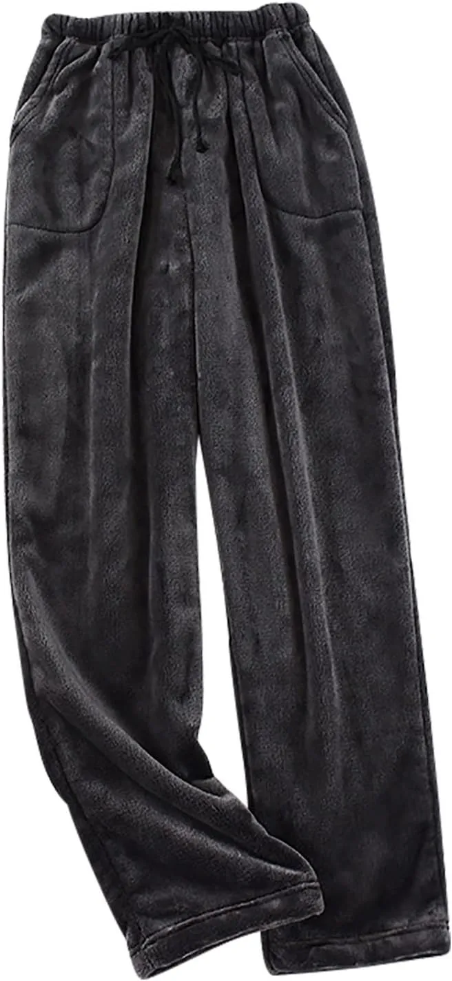 HGps8w Women's Plush Pajama Pants, Soft Fluffy Fleece Warm Pjs Bottoms Flannel Sleepwear Winter Comfy Fuzzy Lounge Pants