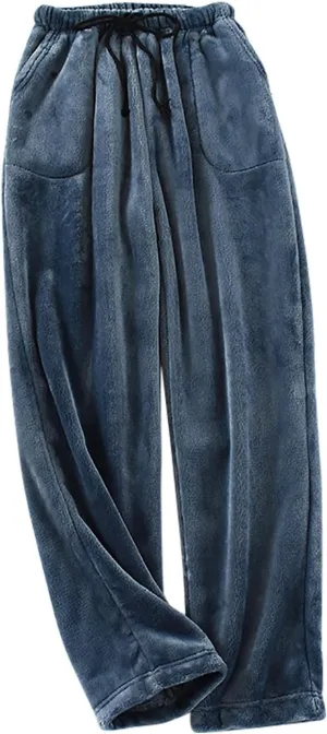 HGps8w Women's Plush Pajama Pants, Soft Fluffy Fleece Warm Pjs Bottoms Flannel Sleepwear Winter Comfy Fuzzy Lounge Pants