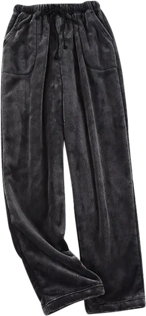 HGps8w Women's Plush Pajama Pants, Soft Fluffy Fleece Warm Pjs Bottoms Flannel Sleepwear Winter Comfy Fuzzy Lounge Pants