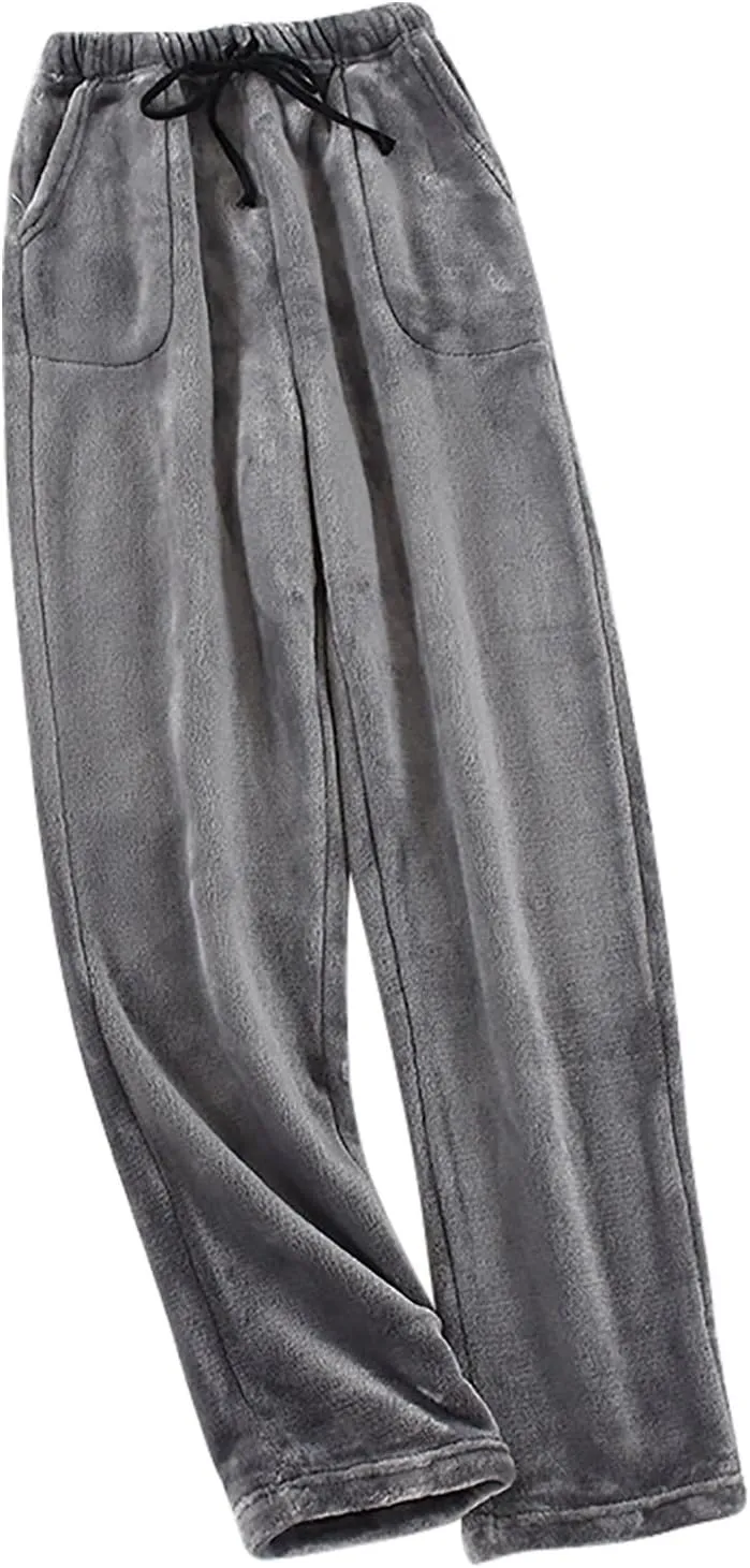 HGps8w Women's Plush Pajama Pants, Soft Fluffy Fleece Warm Pjs Bottoms Flannel Sleepwear Winter Comfy Fuzzy Lounge Pants