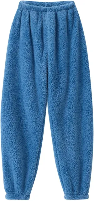 HGps8w Women's Sherpa Fleece Pajama Pants Fuzzy Winter Warm Soft Lounge Sweatpants Comfy Pajama Bottoms Sleepwear