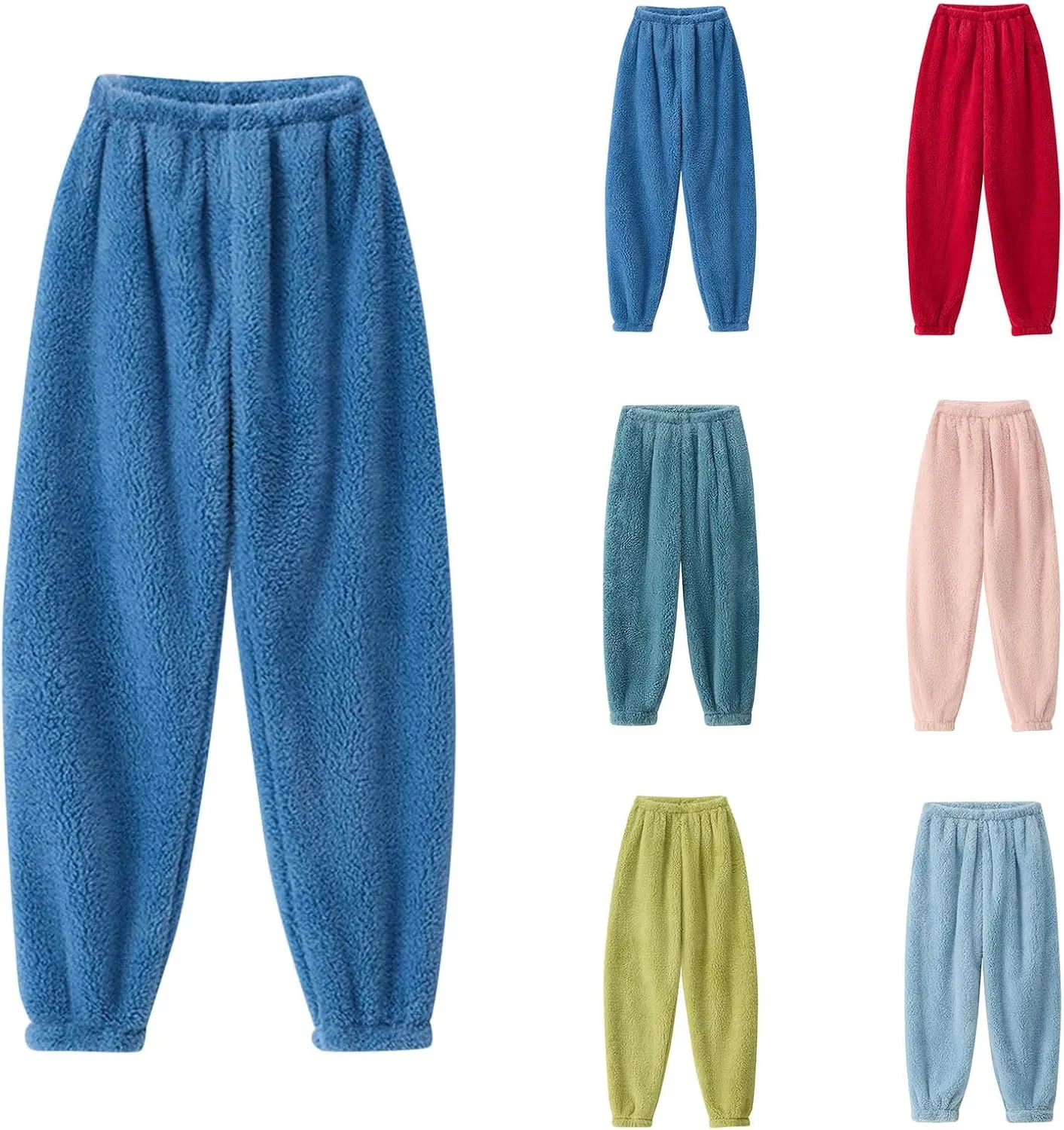 HGps8w Women's Sherpa Fleece Pajama Pants Fuzzy Winter Warm Soft Lounge Sweatpants Comfy Pajama Bottoms Sleepwear