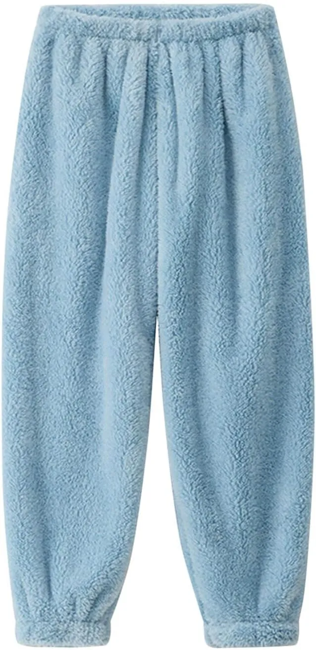 HGps8w Women's Sherpa Fleece Pajama Pants Fuzzy Winter Warm Soft Lounge Sweatpants Comfy Pajama Bottoms Sleepwear