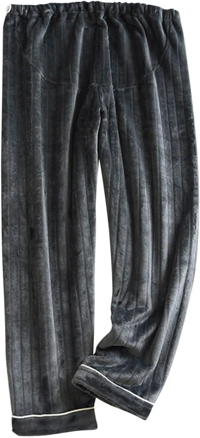 HGps8w Women's Soft Flannel Pajama Pants with Adjustable Waist, Fleece Fuzzy Winter Warm Lounge Pants Comfy Pajama Bottoms