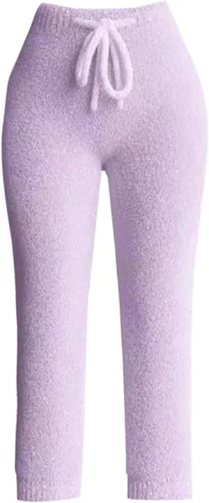 HGps8w Womens Soft Pjs Bottom Fuzzy Warm Sherpa Fleece Pajama Pants Casual Elastic Waist Comfy Lounge Pants