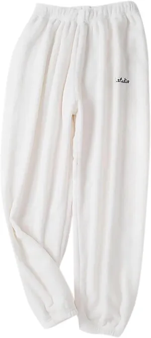 HGps8w Womens Thick Fleece Pajama Pants Fuzzy Soft Pjs Bottoms Comfy Warm Fluffy Lounge Trousers Sleepwear