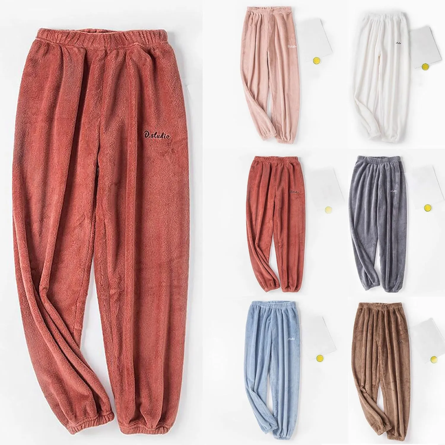 HGps8w Womens Thick Fleece Pajama Pants Fuzzy Soft Pjs Bottoms Comfy Warm Fluffy Lounge Trousers Sleepwear