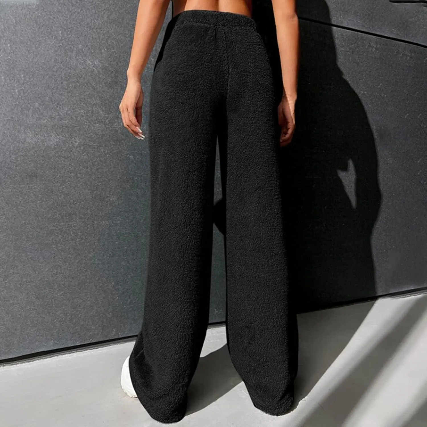 HGps8w Women's Warm Plush Pajama Pants, Soft Fluffy Fleece Pjs Bottoms Sleepwear Winter Comfy Fuzzy Lounge Pants