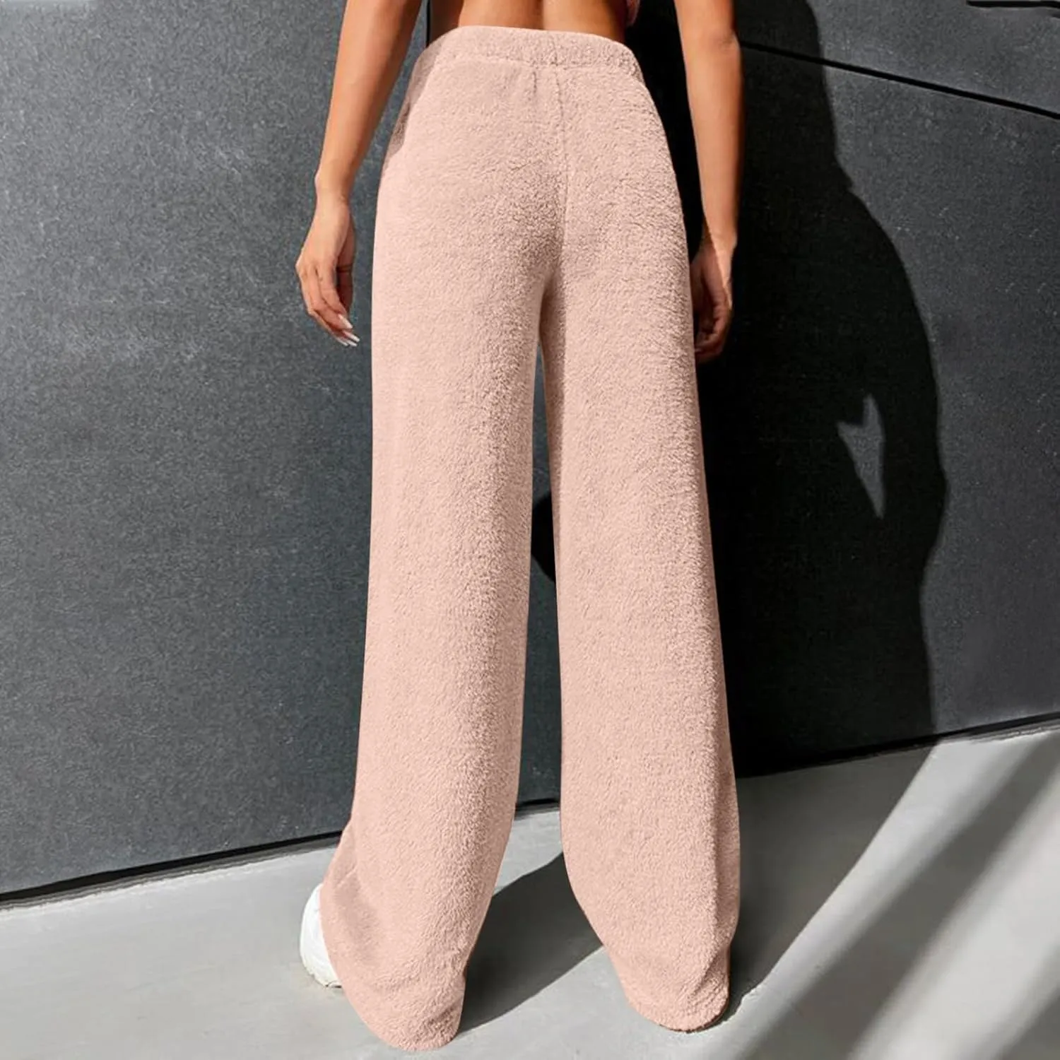 HGps8w Women's Warm Plush Pajama Pants, Soft Fluffy Fleece Pjs Bottoms Sleepwear Winter Comfy Fuzzy Lounge Pants