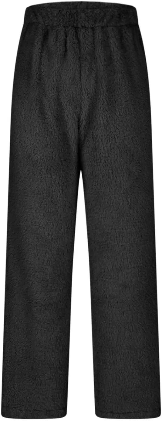 HGps8w Women's Warm Plush Pajama Pants, Soft Fluffy Fleece Pjs Bottoms Sleepwear Winter Comfy Fuzzy Lounge Pants