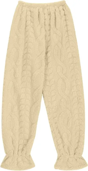 HGps8w Womens Winter Plush Pajama Pants, Fuzzy Fleece Warm Soft Outdoor Lounge Pants Thick Thermal Pjs Bottom Sleepwear
