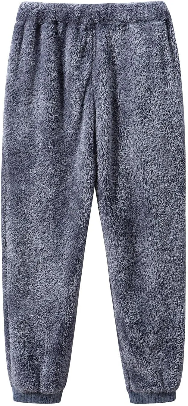 hlysgo Women's Fuzzy Lounge Casual Pajamas Sets with Scarf Long Sleeve Fleece Button Shirt and Pants 3 Piece Thermal Set