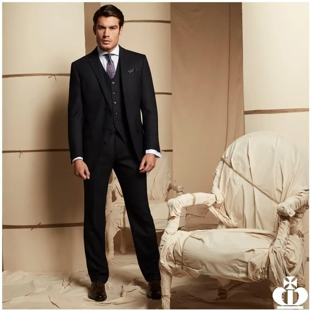 HUUTOE Men's 3 Piece Suits Slim Fit Wedding Suits for Men Prom Dress Suit Summer Blazer Jacket Vest Pants Tuxedo Set Men