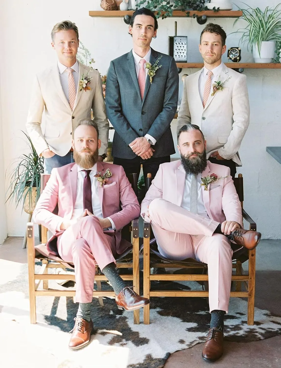 HUUTOE Men's 3 Piece Suits Slim Fit Wedding Suits for Men Prom Dress Suit Summer Blazer Jacket Vest Pants Tuxedo Set Men