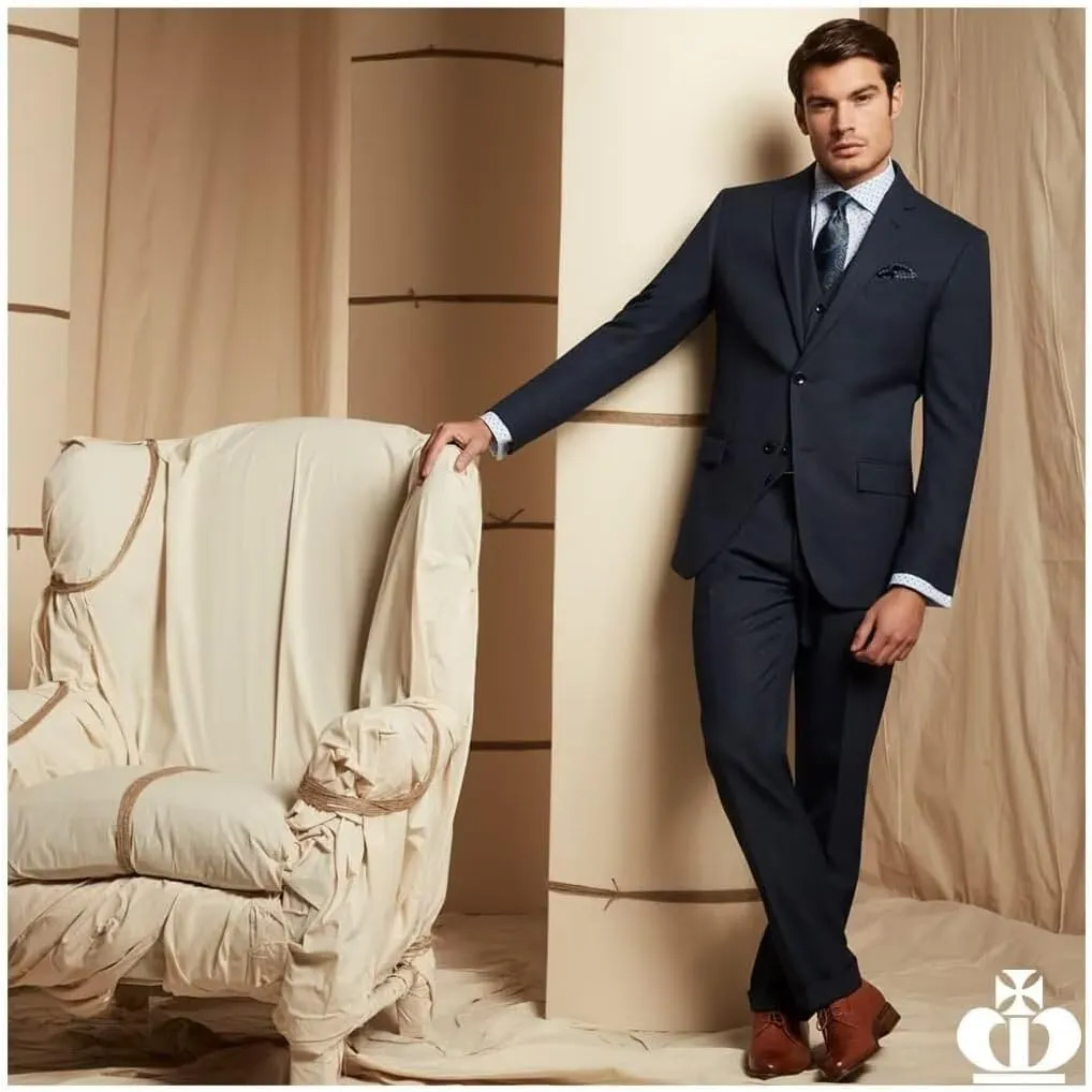 HUUTOE Men's 3 Piece Suits Slim Fit Wedding Suits for Men Prom Dress Suit Summer Blazer Jacket Vest Pants Tuxedo Set Men