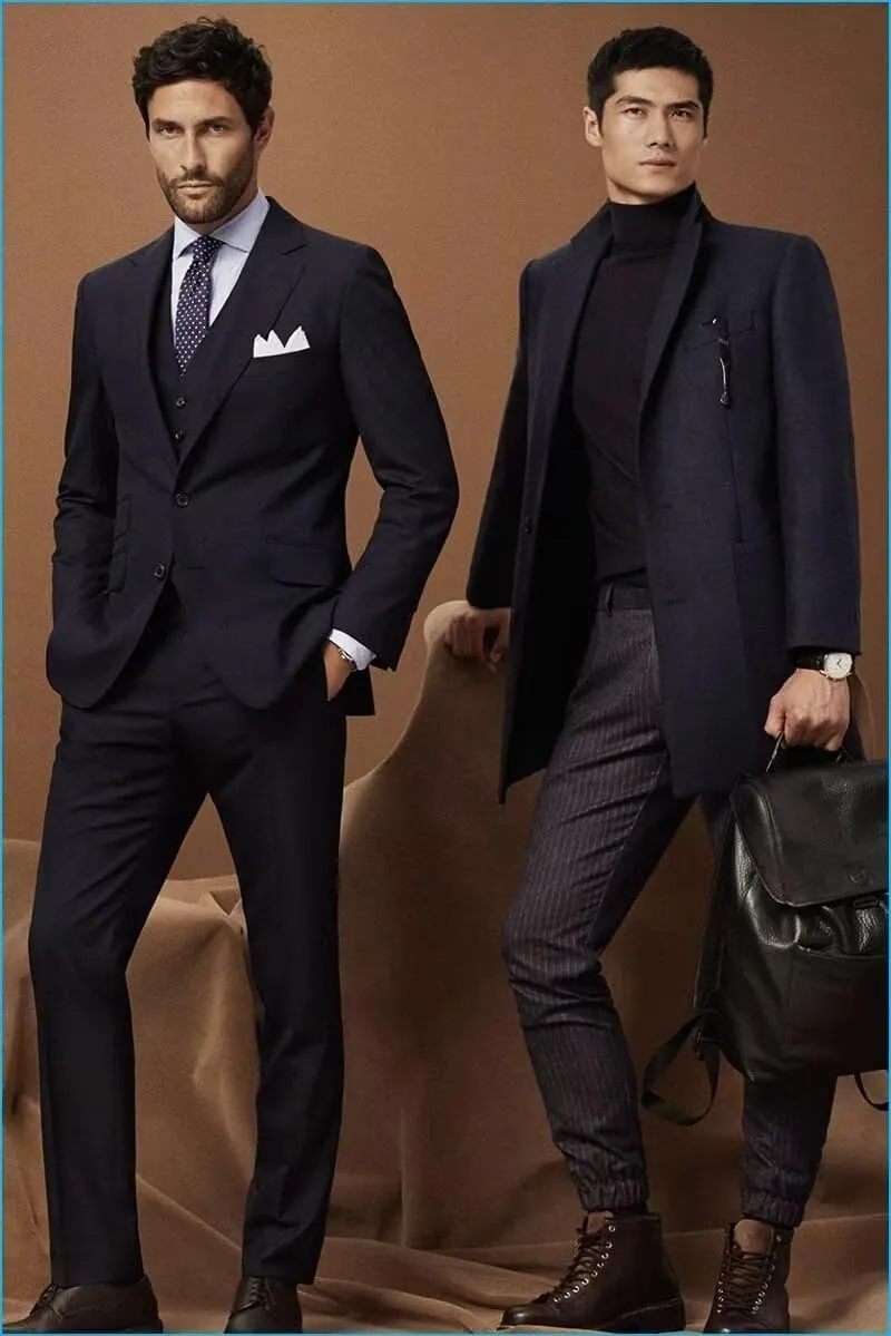 HUUTOE Men's 3 Piece Suits Slim Fit Wedding Suits for Men Prom Dress Suit Summer Blazer Jacket Vest Pants Tuxedo Set Men