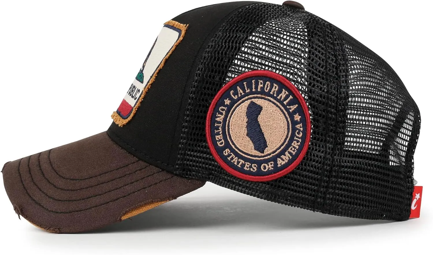 ililily Premium California Bear Embroidered Baseball Cap Vintage Trucker Hat