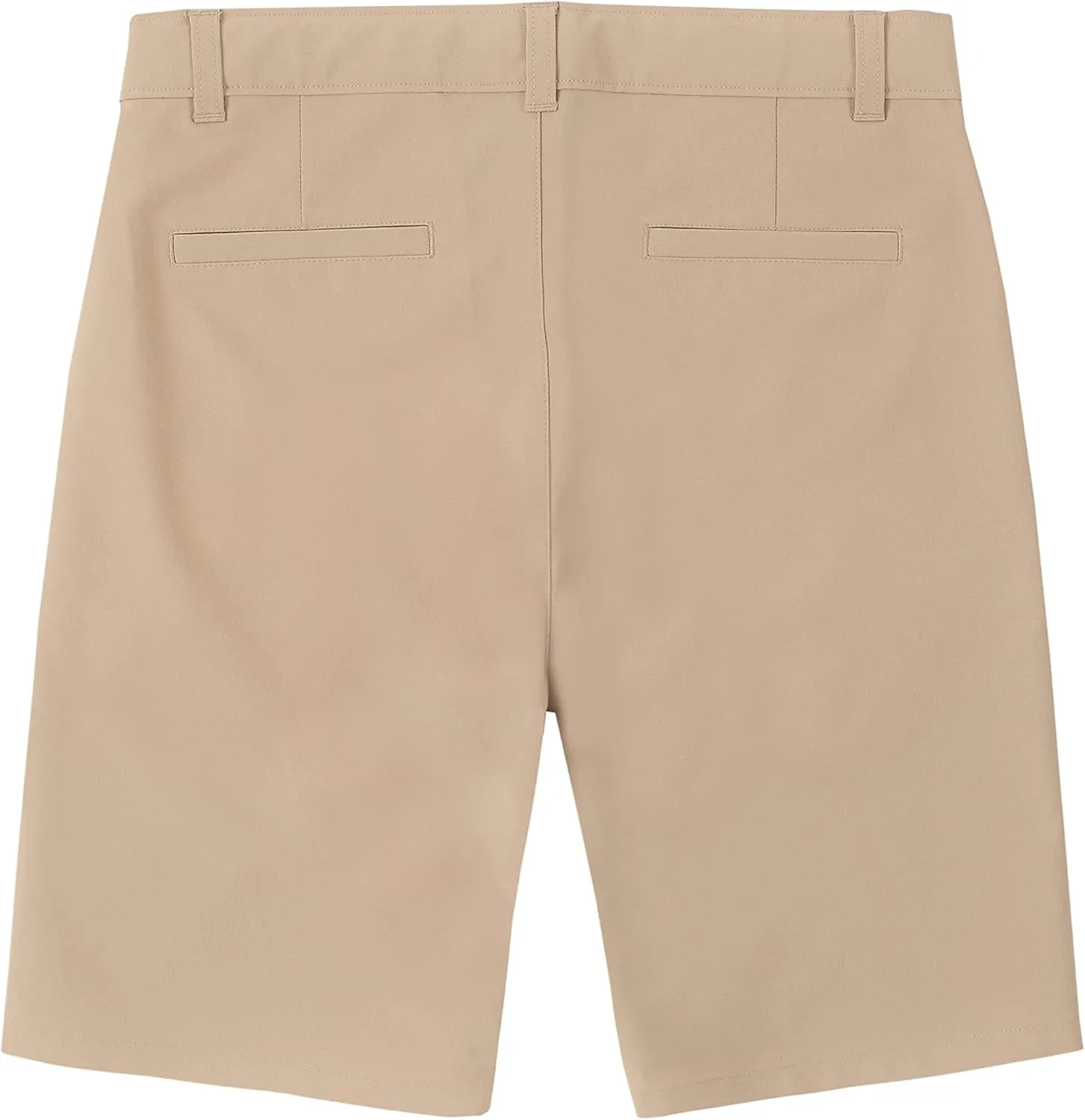 IZOD Boys' School Uniform Flat Front Khaki Shorts, Moisture Wicking Performance Fabric, Wrinkle & Fade Resistant