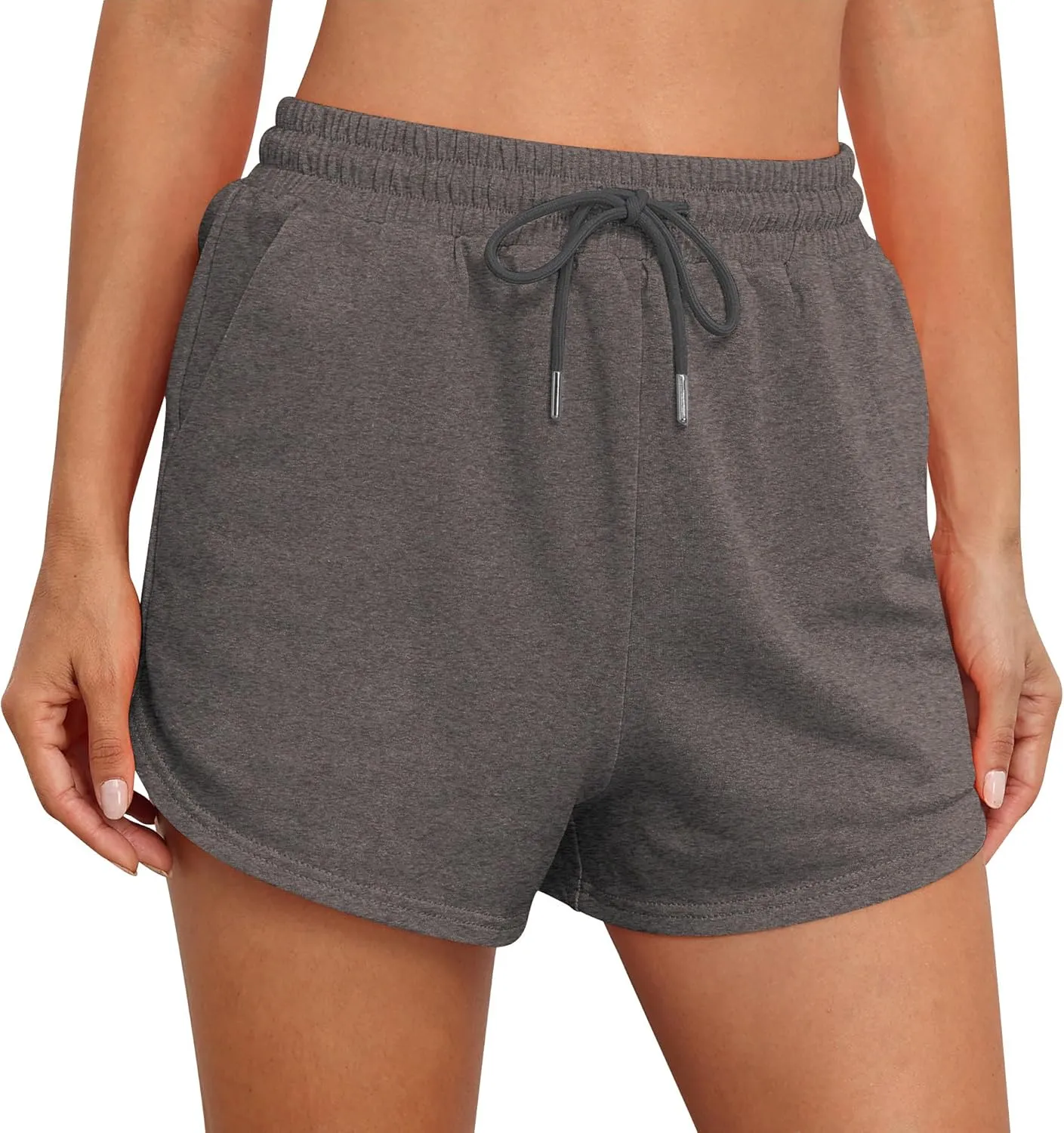 Jouica Womens Sweat Shorts with Pockets Cotton 2024 Trendy Shorts Drawstring Summer Workout Running Casual Lounge Shorts