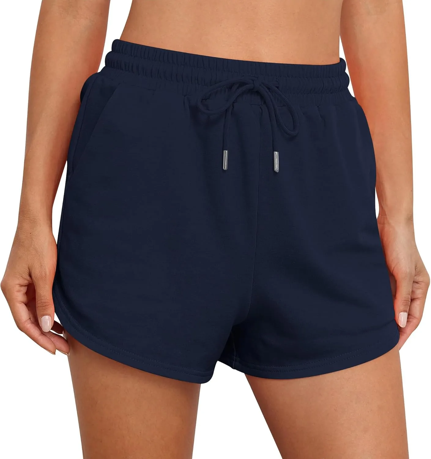 Jouica Womens Sweat Shorts with Pockets Cotton 2024 Trendy Shorts Drawstring Summer Workout Running Casual Lounge Shorts