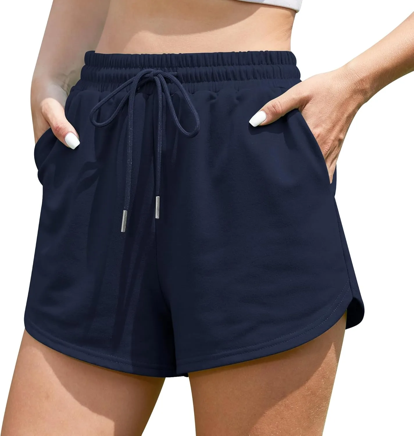 Jouica Womens Sweat Shorts with Pockets Cotton 2024 Trendy Shorts Drawstring Summer Workout Running Casual Lounge Shorts