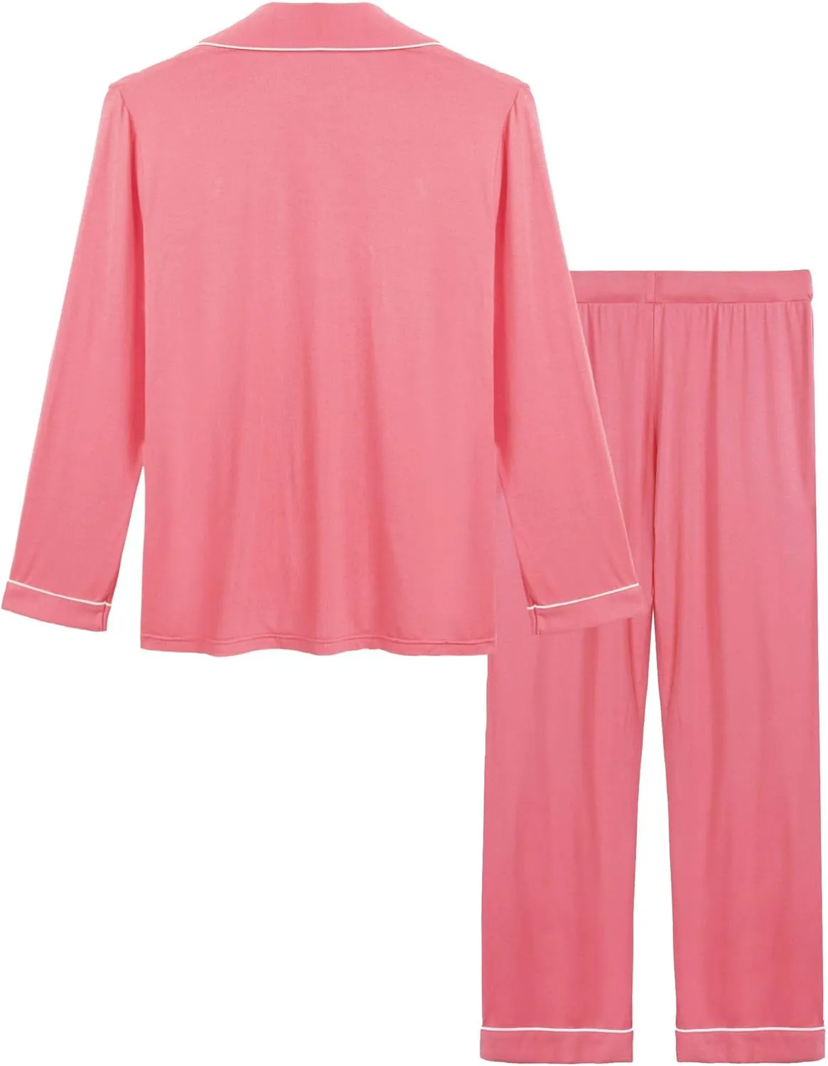 Joyaria Womens Bamboo Viscose Pajama Sets Long Sleeve Button Down Cooling Sleepwear Soft Comfortable Pj Pants Set for Women