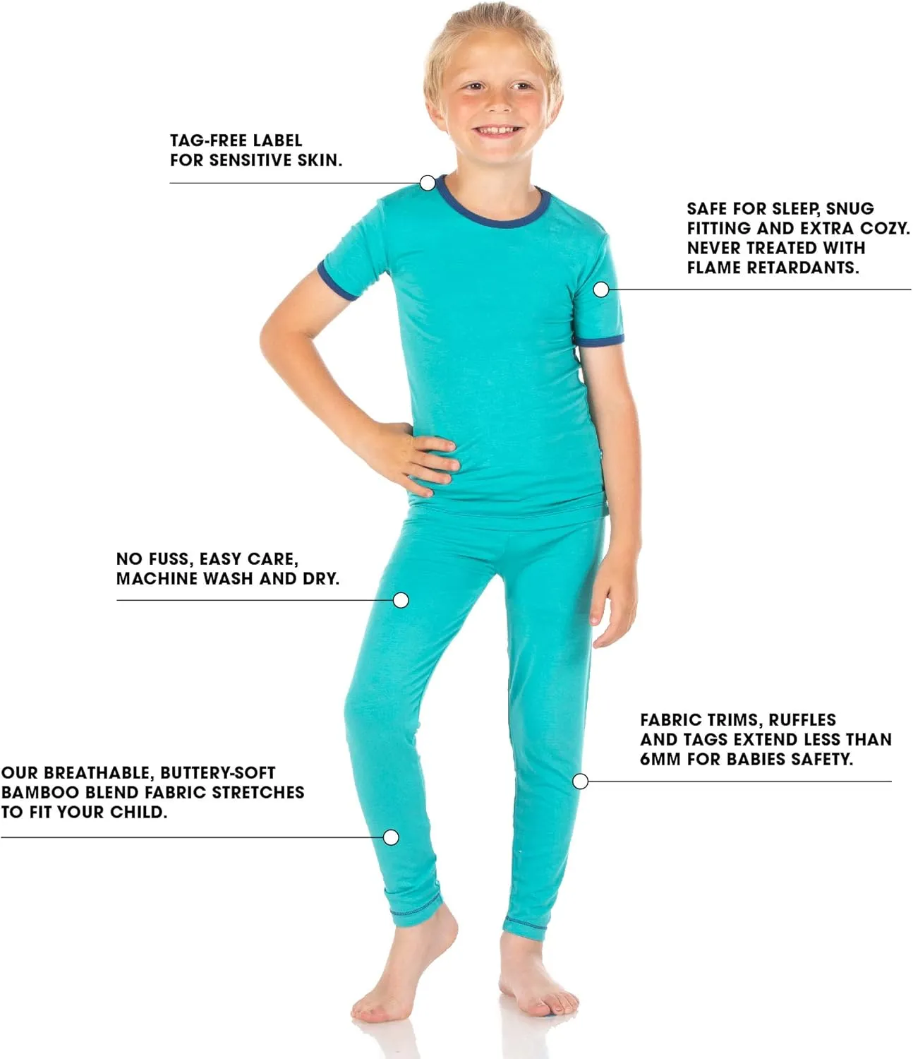 KicKee Two-Piece Applique Pajama Set with Short Sleeves, I Love Mom Pajamas
