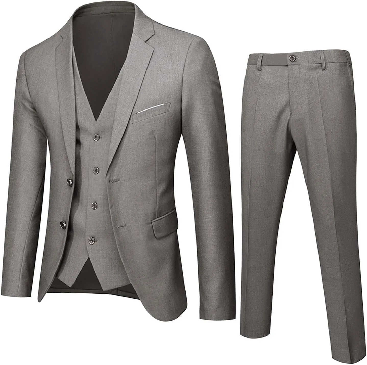 LCMTWX Mens Suit Slim 3 Suit Business Wedding Party Jacket Vest & Pants Men'S Suit Jackets Mens Linen Suit Mens Black Mens