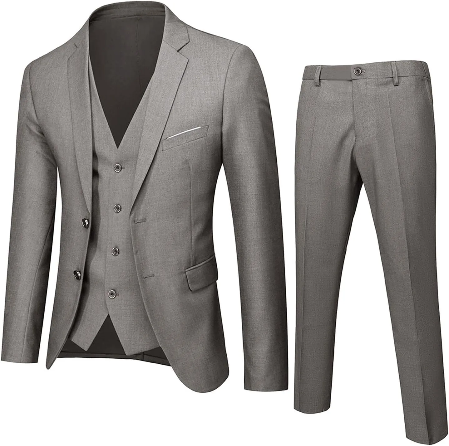 LCMTWX Mens Suit Slim 3 Suit Business Wedding Party Jacket Vest & Pants Men'S Suit Jackets Mens Linen Suit Mens Black Mens