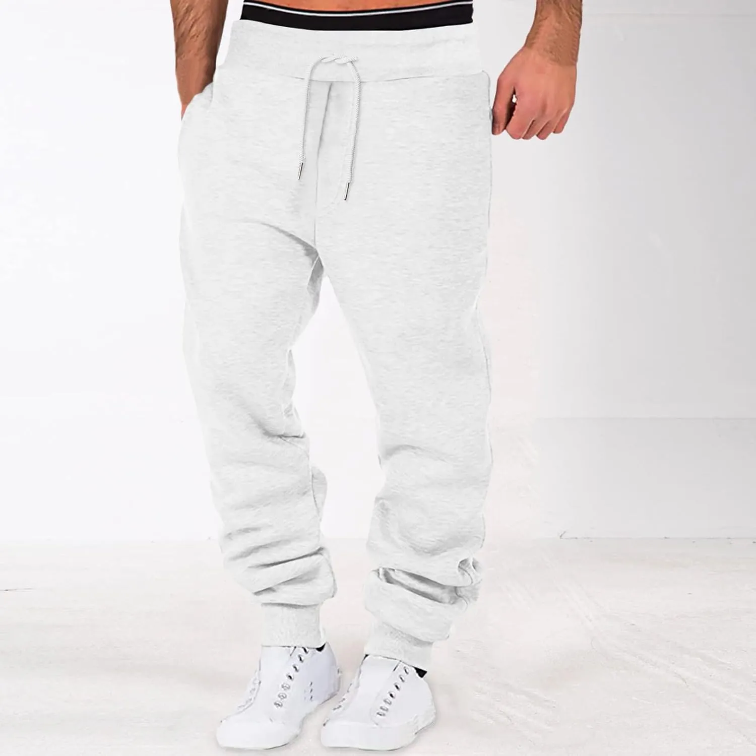 LCMTWX Mens Sweatpants Leggings Tooling Trousers Pants Solid Casual Men's Pants Stretch Waist Cargo Pants