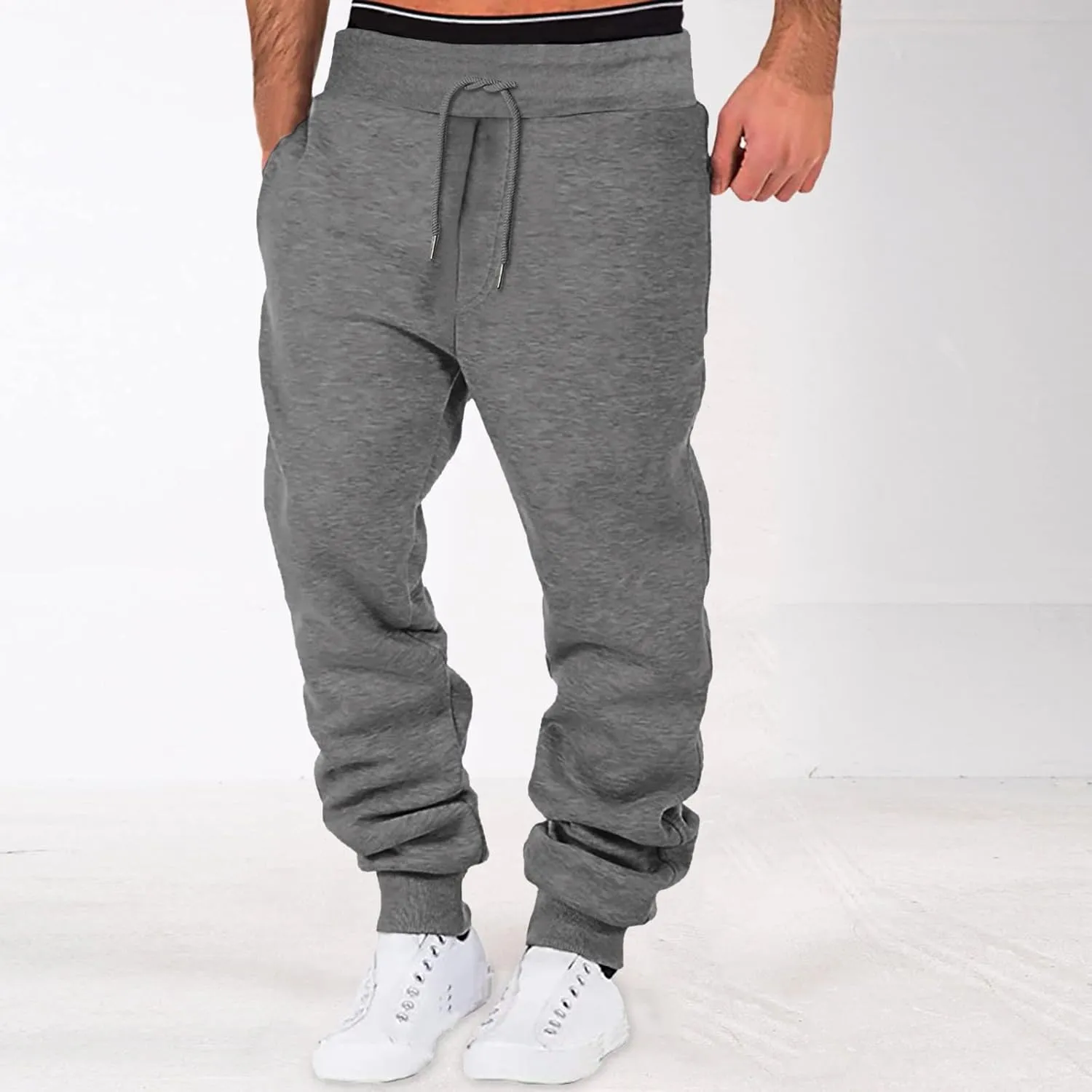 LCMTWX Mens Sweatpants Leggings Tooling Trousers Pants Solid Casual Men's Pants Stretch Waist Cargo Pants