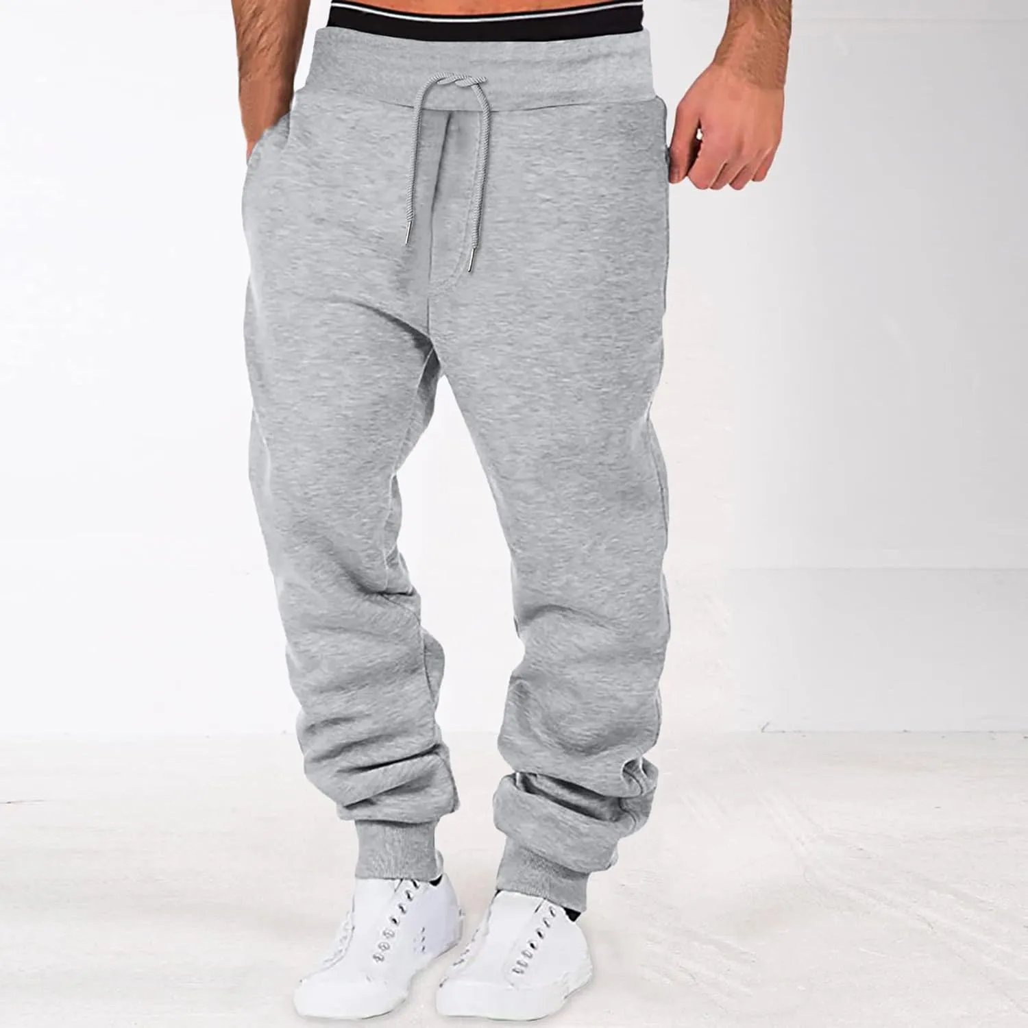 LCMTWX Mens Sweatpants Leggings Tooling Trousers Pants Solid Casual Men's Pants Stretch Waist Cargo Pants