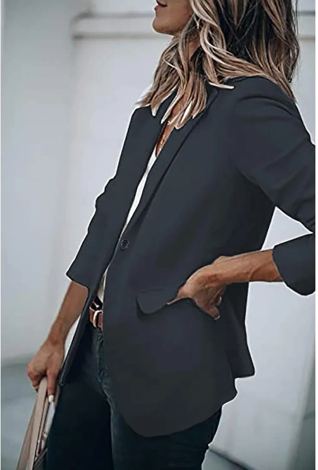 Lightweight Blazers for Women Summer Long Sleeve Open Front Casual Blazer Jacket Lightweight Office Work Business